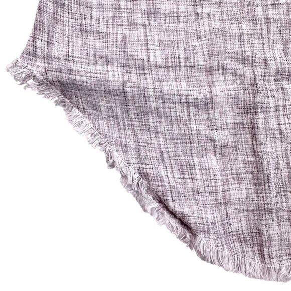 Anthropologie Cloth & Stone V-Neck Linen Fringe Hem Tank Gray - Picture 4 of 7